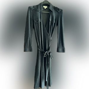 Adorable and Comfortable Gray Wrap Dress